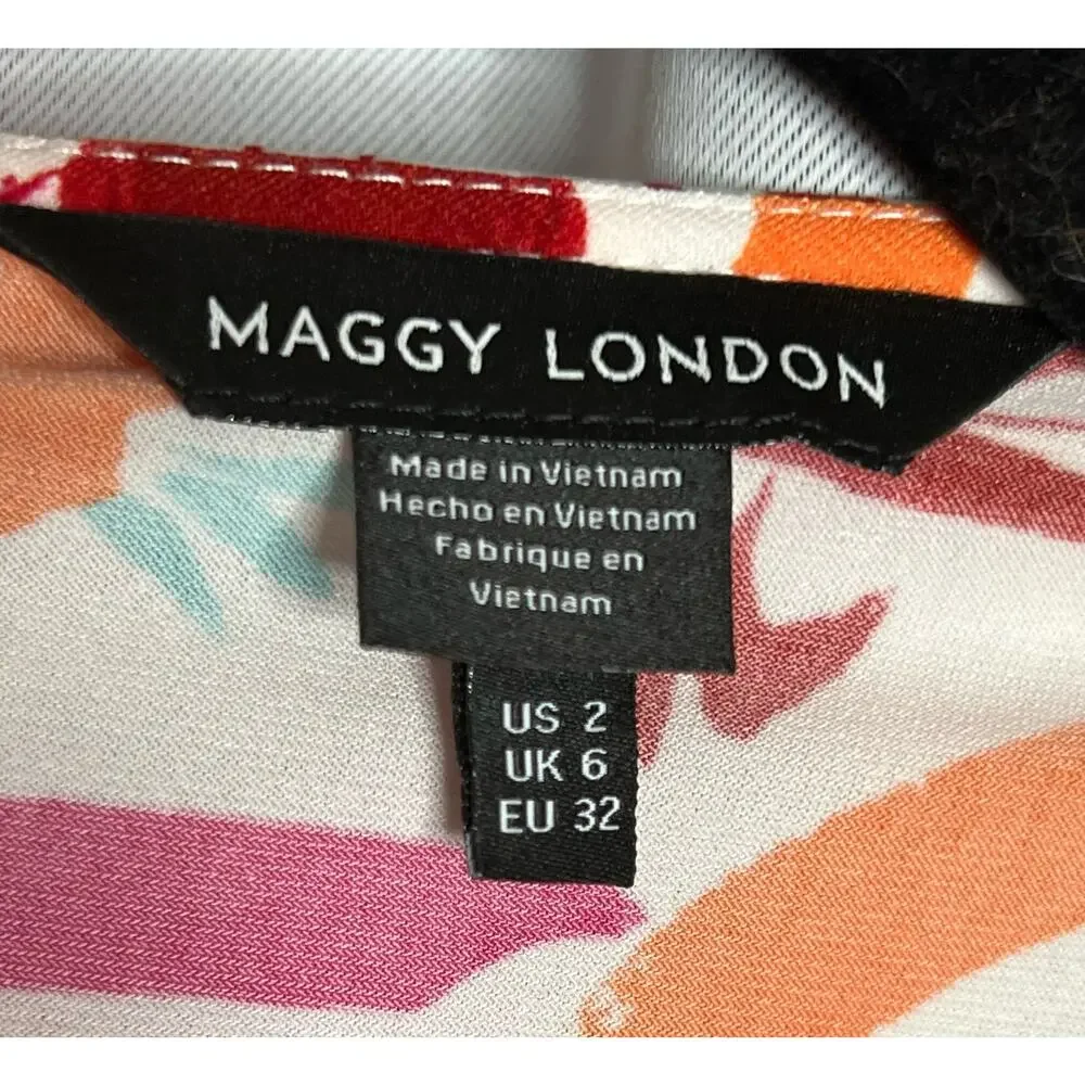 Maggy London Pink Floral Dress 2 NWOT